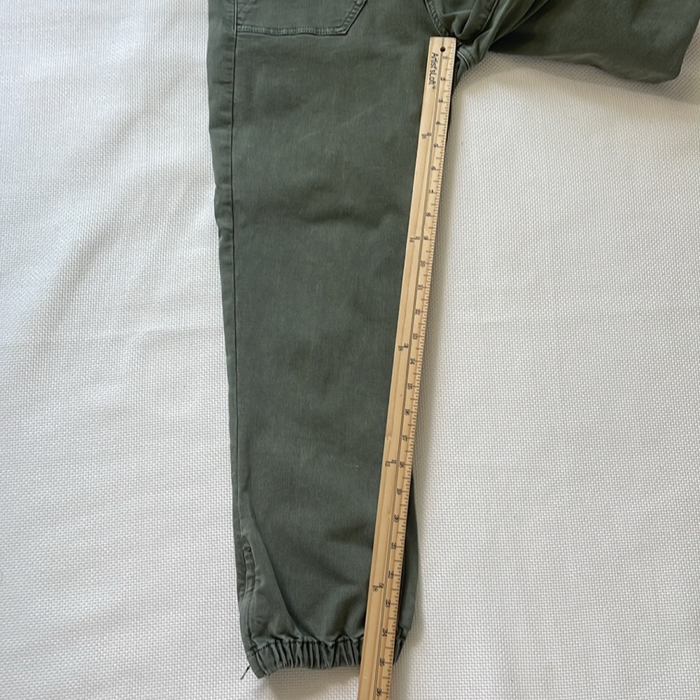 Paige Mayslie Jogger Pants Size 28 Olive Green Cropped Ankle Zip Stretch EUC - Picture 14 of 15